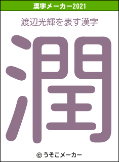 渡辺光輝の2021年の漢字メーカー結果