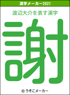 渡辺大介の2021年の漢字メーカー結果