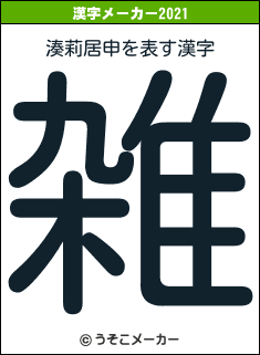 湊莉居申の2021年の漢字メーカー結果