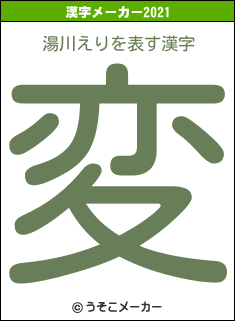 湯川えりの2021年の漢字メーカー結果