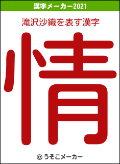 滝沢沙織の2021年の漢字メーカー結果