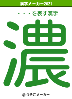 滳ʹϯの2021年の漢字メーカー結果