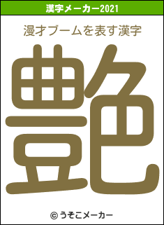 漫才ブームの2021年の漢字メーカー結果