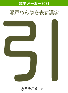 瀬戸わんやの2021年の漢字メーカー結果