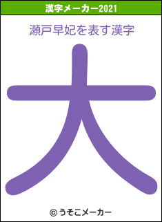 瀬戸早妃の2021年の漢字メーカー結果