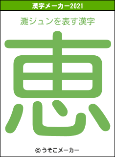 灘ジュンの2021年の漢字メーカー結果