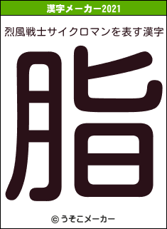 烈風戦士サイクロマンの2021年の漢字メーカー結果