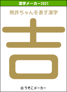 熊井ちゃんの2021年の漢字メーカー結果