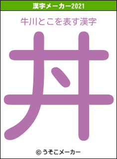 牛川とこの2021年の漢字メーカー結果