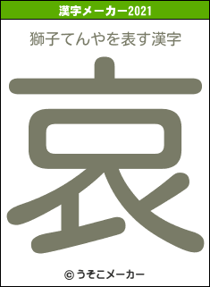 獅子てんやの2021年の漢字メーカー結果