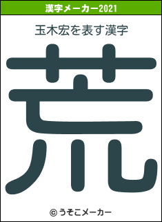 玉木宏の2021年の漢字メーカー結果
