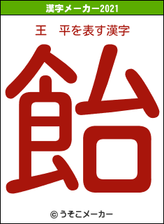 王　平の2021年の漢字メーカー結果