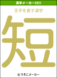 王平の2021年の漢字メーカー結果