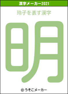 玲子の2021年の漢字メーカー結果