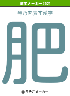 琴乃の2021年の漢字メーカー結果