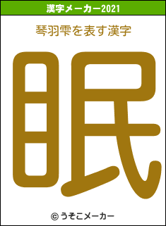 琴羽雫の2021年の漢字メーカー結果