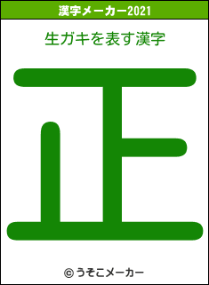 生ガキの2021年の漢字メーカー結果