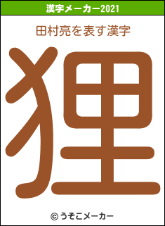 田村亮の2021年の漢字メーカー結果