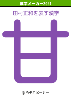 田村正和の2021年の漢字メーカー結果