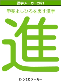 甲斐よしひろの2021年の漢字メーカー結果