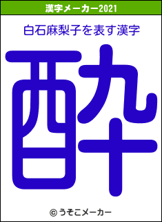 白石麻梨子の2021年の漢字メーカー結果