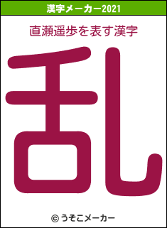 直瀬遥歩の2021年の漢字メーカー結果