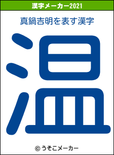真鍋吉明の2021年の漢字メーカー結果