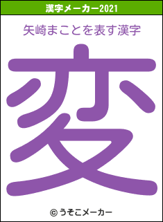 矢崎まことの2021年の漢字メーカー結果