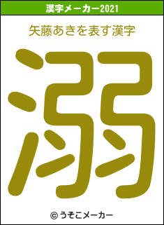 矢藤あきの2021年の漢字メーカー結果
