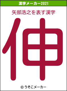 矢部浩之の2021年の漢字メーカー結果