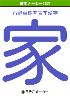 石野卓球の2021年の漢字メーカー結果