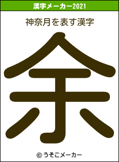 神奈月の2021年の漢字メーカー結果