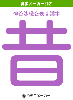 神谷沙織の2021年の漢字メーカー結果