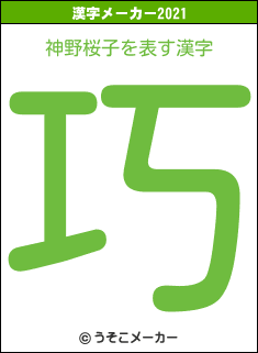 神野桜子の2021年の漢字メーカー結果