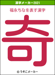 福永ちなの2021年の漢字メーカー結果