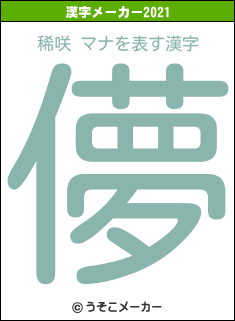 稀咲 マナの2021年の漢字メーカー結果