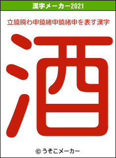 立鐃瞬わ申鐃緒申鐃緒申の2021年の漢字メーカー結果
