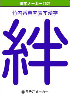 竹内香苗の2021年の漢字メーカー結果