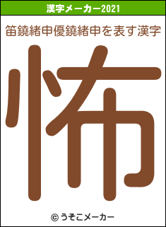 笛鐃緒申優鐃緒申の2021年の漢字メーカー結果