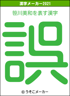 笹川美和の2021年の漢字メーカー結果
