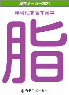 筝号晦の2021年の漢字メーカー結果