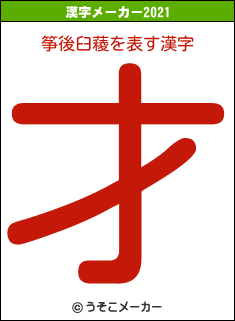 筝後臼薐の2021年の漢字メーカー結果