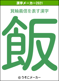 箕輪義信の2021年の漢字メーカー結果