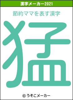 節約ママの2021年の漢字メーカー結果