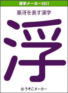 篆冴の2021年の漢字メーカー結果
