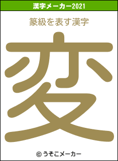 篆級の2021年の漢字メーカー結果