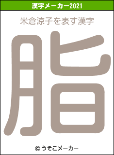 米倉涼子の2021年の漢字メーカー結果