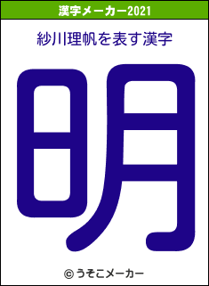 紗川理帆の2021年の漢字メーカー結果
