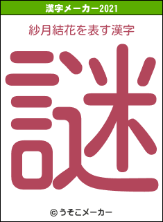 紗月結花の2021年の漢字メーカー結果