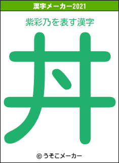 紫彩乃の2021年の漢字メーカー結果